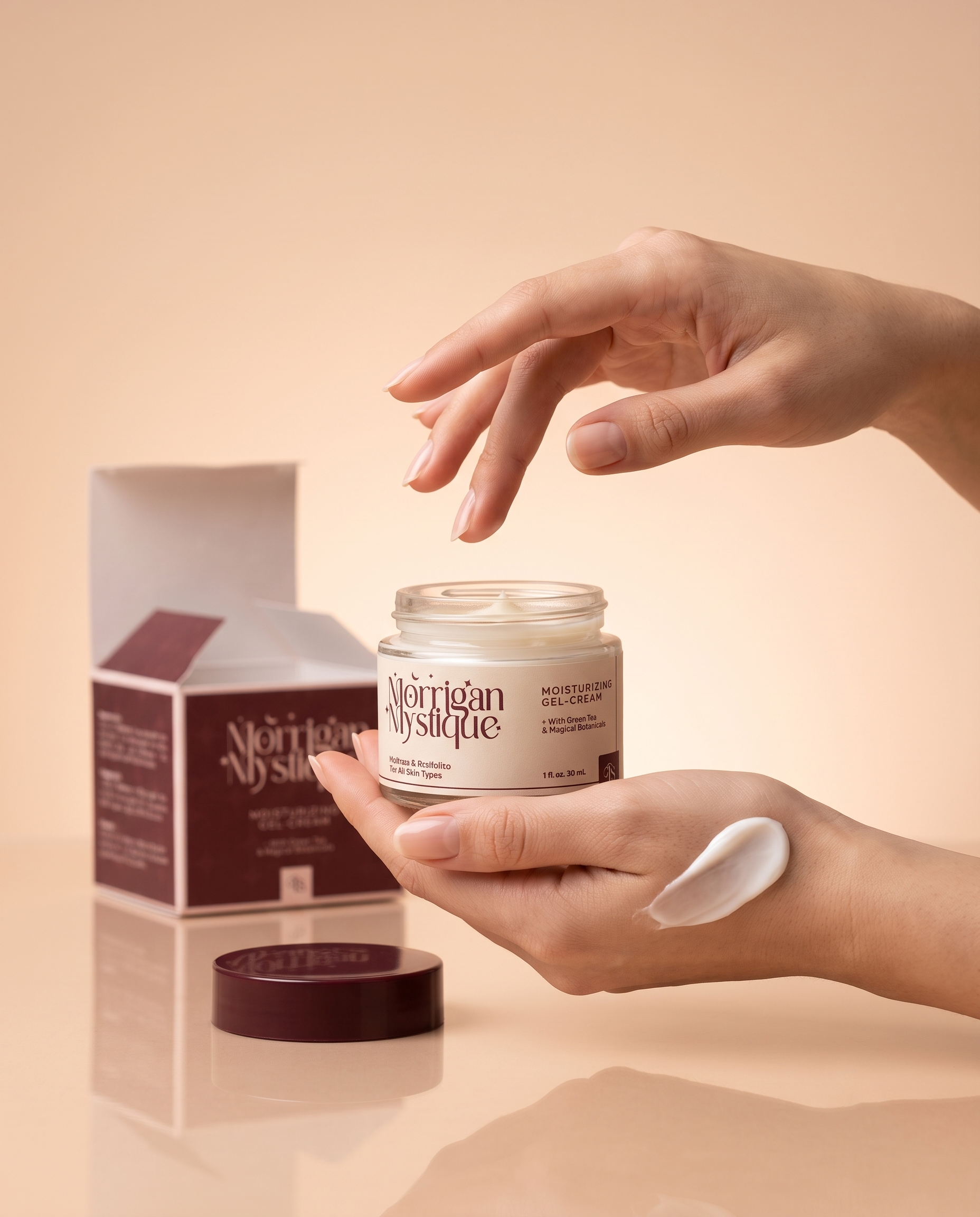 Texture douce appliquée sur les mains